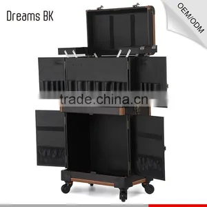 Guangzhou Factory PVC Trolley Makeup Case Rolling Case Cosmetic Case With Wheels thumbnail-5