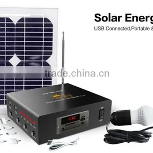 10W 20W Lithium Ion Battery Solar Panel System With MP3 Player and Radio, Portable Solar Power System,system Solar thumbnail-1