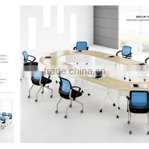 Wooden Top Rolling Folding Frame Studying Training Table thumbnail-1