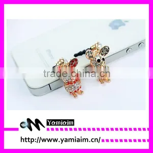 Cute Rhinestone Mouse Dust Plug for Iphone Etc thumbnail-1