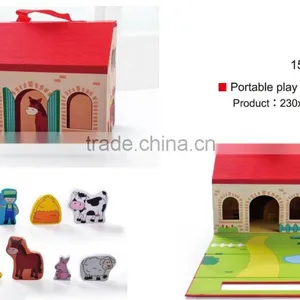 Christmas Gift Set Portable Play Set-farm Set 9 Different Animals in a House Box Learning Toy Manufacturer thumbnail-6