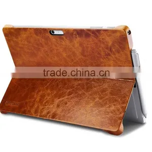 Icarer Vintage Series Luxury Genuine Leather Back Cover for Surface Pro 4 Oil Wax Grain Holder Leather Case for Surface Pro 4r thumbnail-1