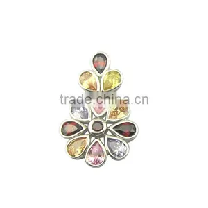 Colorful CZ Fashion Jewelry Set thumbnail-3