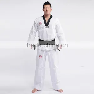 V Neck White Taekwondo Uniform WTF thumbnail-1
