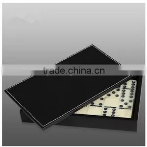 Black Sewing pu Leather Domino Set Box thumbnail-4