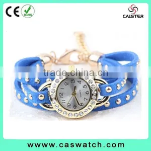 2016 Stylish Bracelet Shiny Watch, Custom Made Multi-color Leather Watch, Vogue Long Strap Leather Watch thumbnail-1