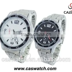 Luxury Silver-toned Round Watch, Quartz Movement Water Resistant Couple Watch, Stainless Steel Back Couple Watch thumbnail-1