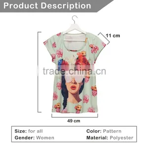 Brand New Custom 3D Printing Hipster Girl Fabric Rock T-shirt thumbnail-2