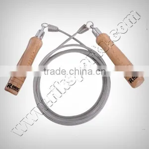 Steel Skipping Ropes With Wooden Handle thumbnail-1
