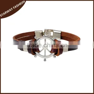 Factory Wholesale Rudder Leather Bracelet for Men/ thumbnail-1