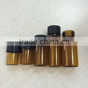 Different Size Transparent and Amber Colored Glass Bottles With Cap Sale thumbnail-2