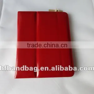 PU Bright Red Flat Computer&To Get on the Internet Package Leather Bag thumbnail-1