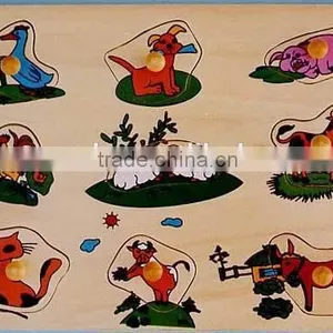 Hot Sale Educational Wooden Toys Animal Puzzle Wooden Peg thumbnail-1