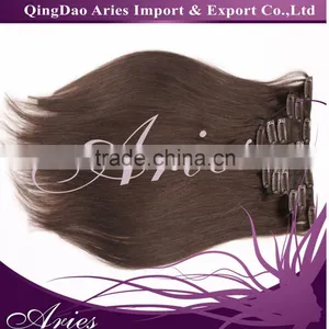 Remy (Remi) Human Hair Clip in Extensions Brown thumbnail-6