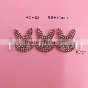 Stock Hot Selling Factory Price Bunny Rhinestone Connector for Headband/hairwear for Bikini (RC-62) thumbnail-1