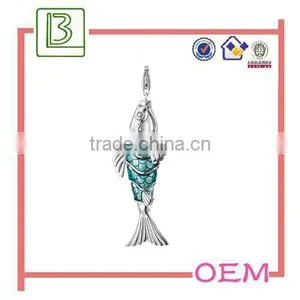 3D Enameling Cyan Fish Pendant and Necklace ,fashion Gift and Souvenir thumbnail-1