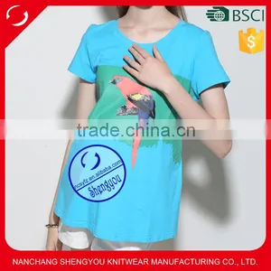 Custom 100% Cotton Jersey Printed Short Sleeve Maternity t Shirt thumbnail-1