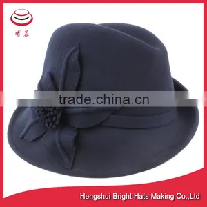 Newly Designed Lady's Wool Felt Fedora Hat thumbnail-1