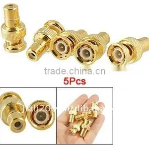 Gold BNC Male to RCA Female Connector Adapter thumbnail-1