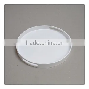 Custom Plastic Round Serving Tray With Handle thumbnail-1