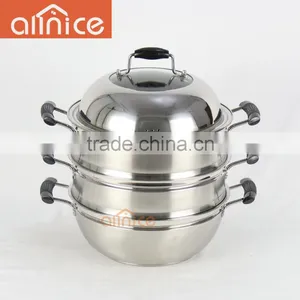 Allnice-3 Layers Stainless Steel Steamer Pot With Glass Lid thumbnail-2
