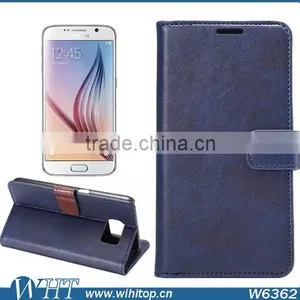 China Supplier Retro Wallet Case for S6,Flip Leather Case for Galaxy S6 With Card Holder thumbnail-1