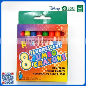 2016 Hot Sale 8 Color Fluorescent Crayon Into Paper Box for the Kindergarten Children thumbnail-2