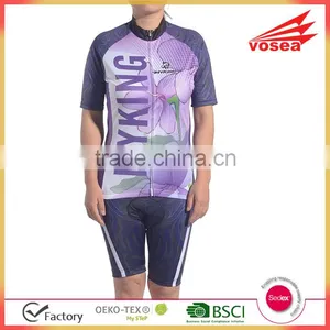 Sexy Short Sleeve Sublimation Print Cycling Jersey For Women thumbnail-1