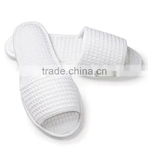 White Waffle Hotel Slippers/spa Slippers/ Open Toe Waffle Slippers for Hotel thumbnail-1