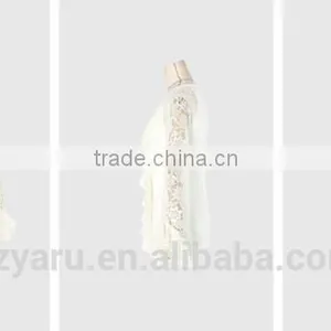 Teen Girls Lace Splicing Elastic Slim Tops Ladies Ruffles Round Neck Shirt for Women Soft Basic Shirt Tops in Autumn Spring thumbnail-6
