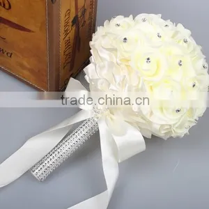 Wedding Bouquet Bridal Bridesmaid Aartificial Flower Roses Posy Handmade Decor thumbnail-3