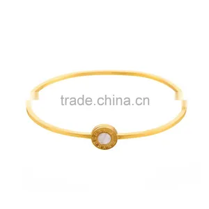 Roman Number Bangle Stainless Steel Luxury Bracelet Women Jewelry thumbnail-3