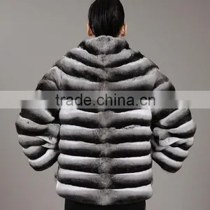 Wholesale Price Chinchilla Rex Rabbit Fur Coat thumbnail-6