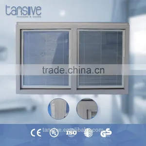 Aluminum Profile Single Tempered Glass Fixed Window Design With Internal Blinds thumbnail-1
