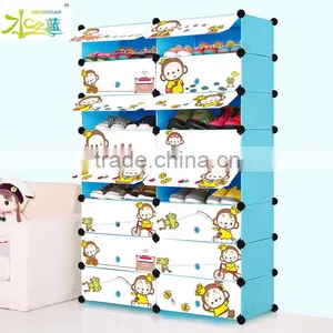 Home Furniture Baby Room Assemble Cartoon Large Shoe Storage thumbnail-4