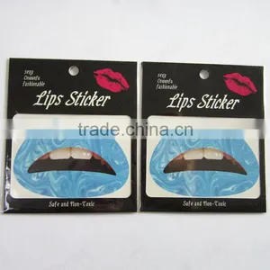 Promotion Gift Blue Mable Temporary Lip Tattoo Non Removable Lip Sticker for Girls Factory thumbnail-1