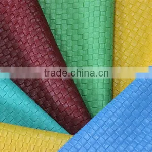 Weave Embossed PVC Upholstery Leather Fabric for Sofa Usage thumbnail-1