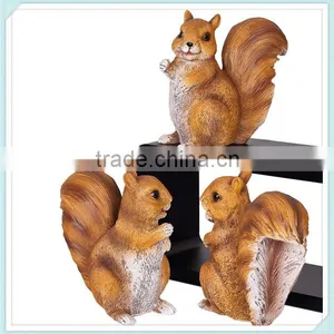 Resin Squirrel Statue Hand Painted Squirrel Figure for Decoration thumbnail-2