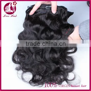 Clip In Human Hair Extensions Body Wave Filipino Virgin Human Hair Body Wave Clip In 7pcs/lot 100g Natural Color thumbnail-6