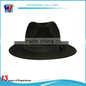 China Promotional High Quality Men's Fedora Hat Custom Logo Band thumbnail-5