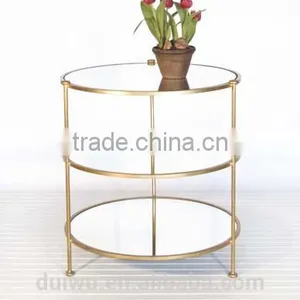 Factory Hot Sale Living Room Decorative Small Round Gold Side Table thumbnail-2