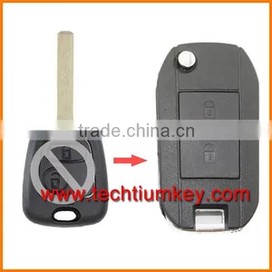 Key Cover With 2 Button Can Flip 307 Blade Have Groove With Battery Place for Citroen thumbnail-1