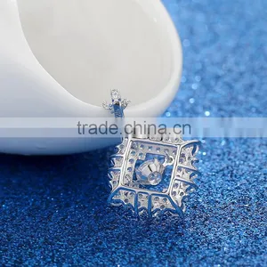 925 Sterling Silver Dancing Stone Pendant Necklace SPG912W thumbnail-2
