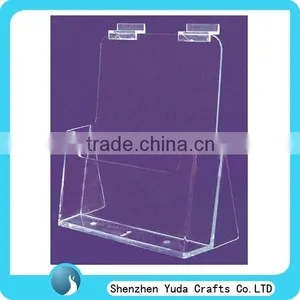 Customized Practical Acrylic Slatwall Display Shelf, Clear Lucite Material Brochure Display Stand thumbnail-1