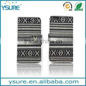 Chinese Style Fashion Dark Fabric Wallet Leather Phone Case For OnePlus One With PVC ID and Credit Card Slots thumbnail-1