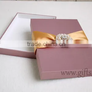 Unique White Custom Wedding Invitation Card Box thumbnail-1