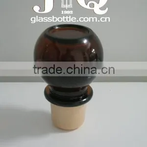 Hollow Amber Color Glass Stopper thumbnail-1