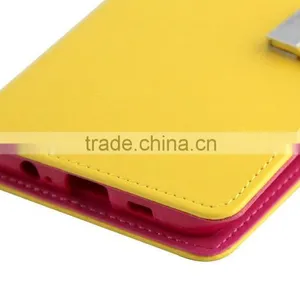 Original Mercury Rich Diary Metal Stand PU Flip Leather Cover Cases for S6 Edge Plus Mobile Phone thumbnail-4