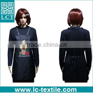 Wholesale in Stcok Supermaket Uniform Black Women Apron for Workshop thumbnail-2