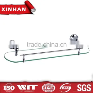 Durable Glass Wall Mounted Bathroom Corner Zinc Alloy Glass Shelf thumbnail-1